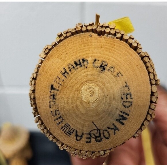 Corn Husk Braided Wooden Head Dolls 14", 8", 6.5" Holding Flowers Basket-3 *Read - Picture 11 of 12